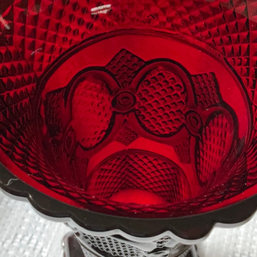 Cape Cod 1876 Ruby Red Glass Vase - Picture 7 of 9